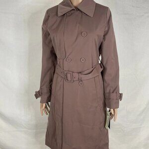 London Fog Double Breasted Trench Coat Terracotta S